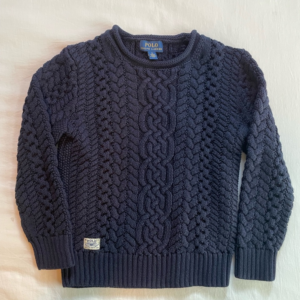 Polo by Ralph Lauren Navy Cable Knit Sweater NWT